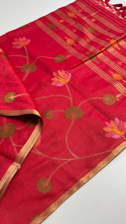 Semi Jamdani Munga Silk Saree