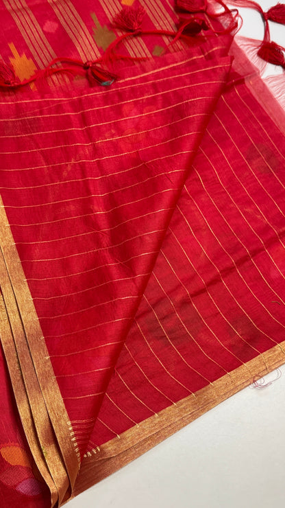 Semi Jamdani Munga Silk Saree