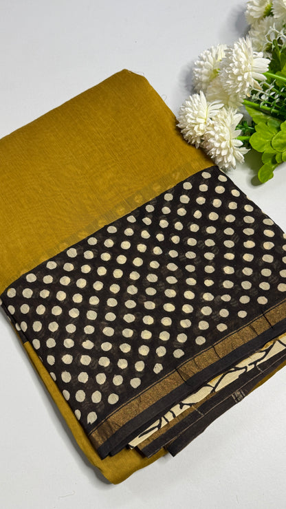 Block Printed Chanderi Silk Saree