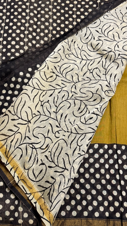 Block Printed Chanderi Silk Saree