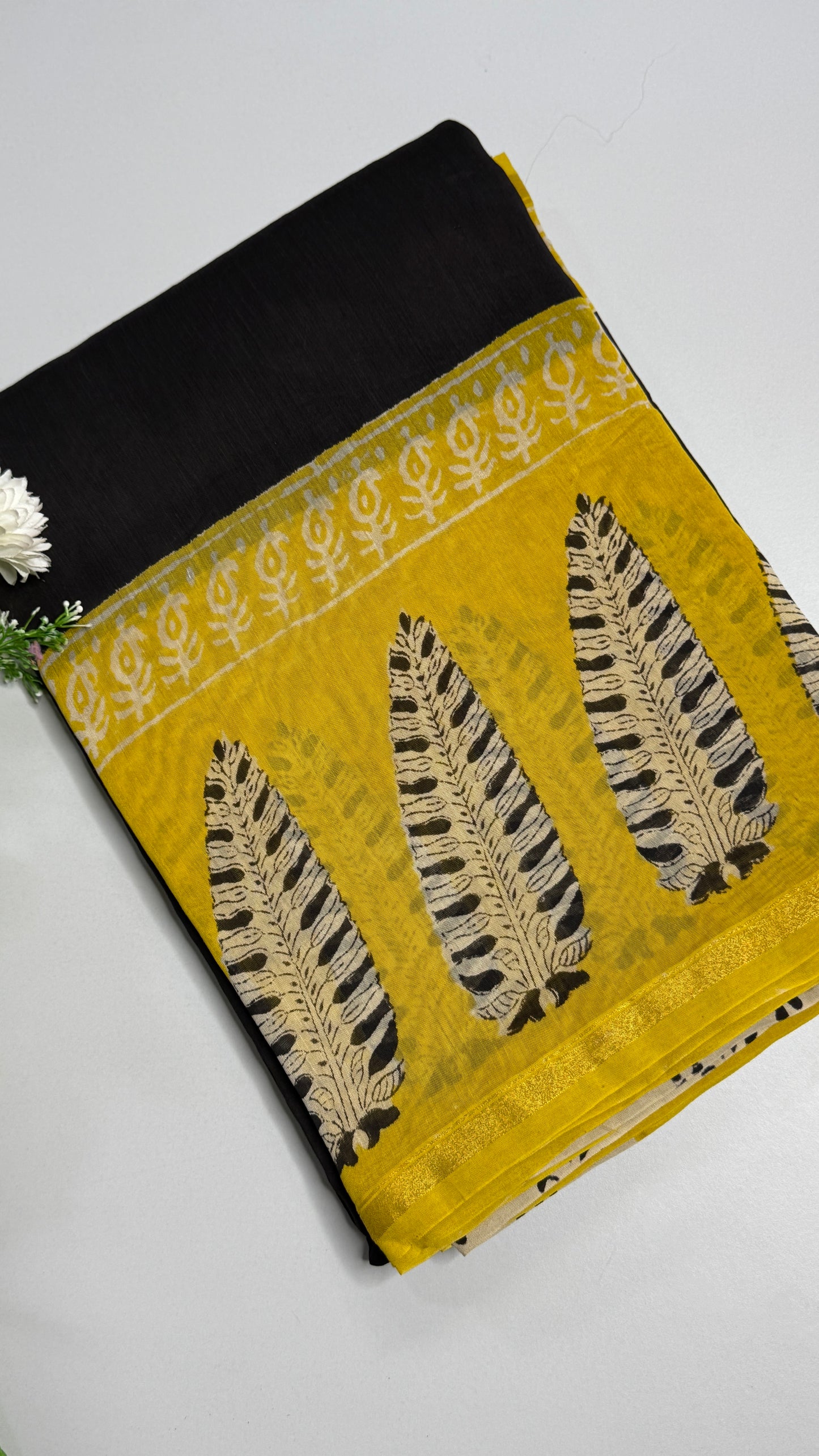 Block Printed Chanderi Silk Saree