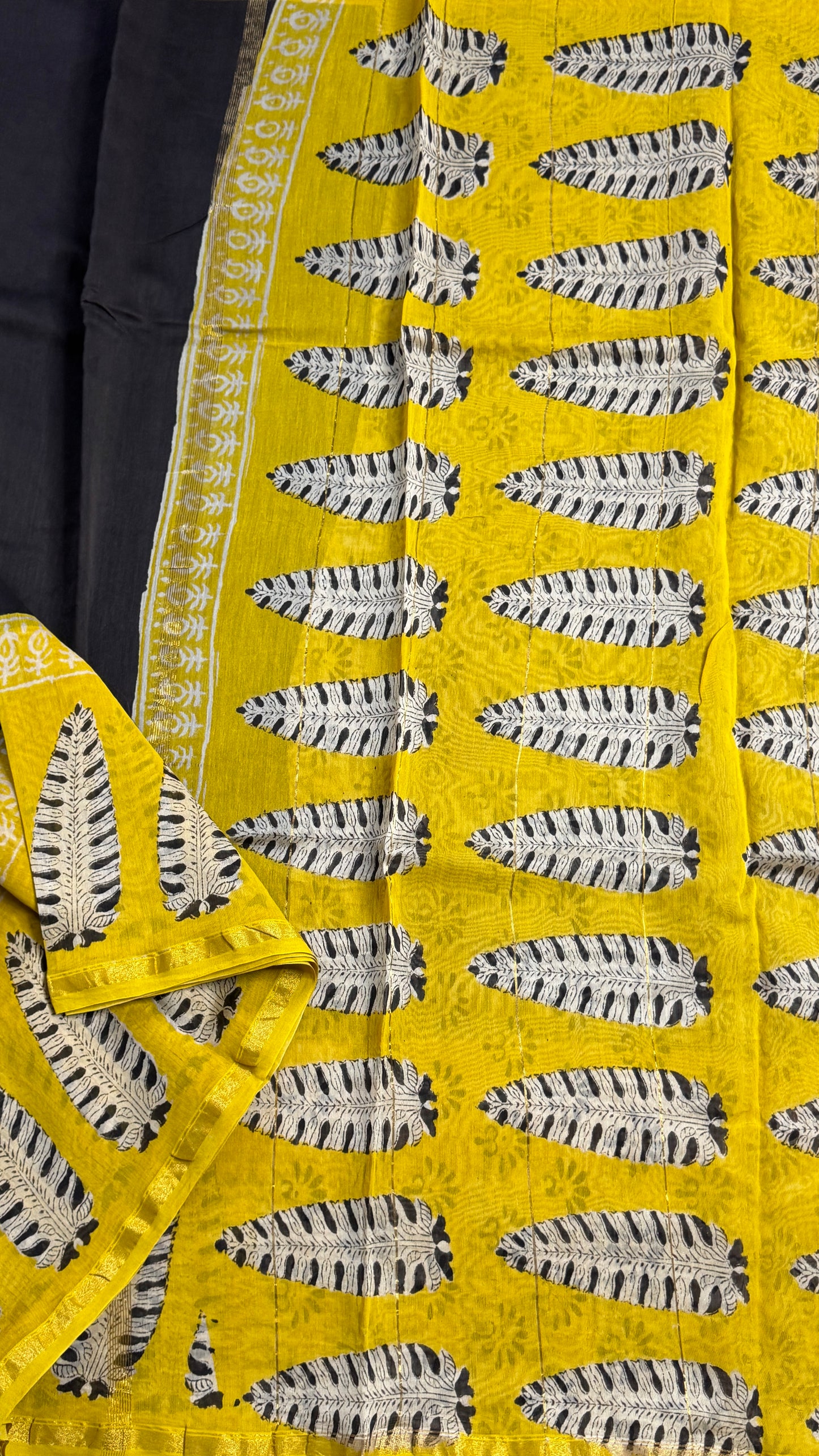 Block Printed Chanderi Silk Saree