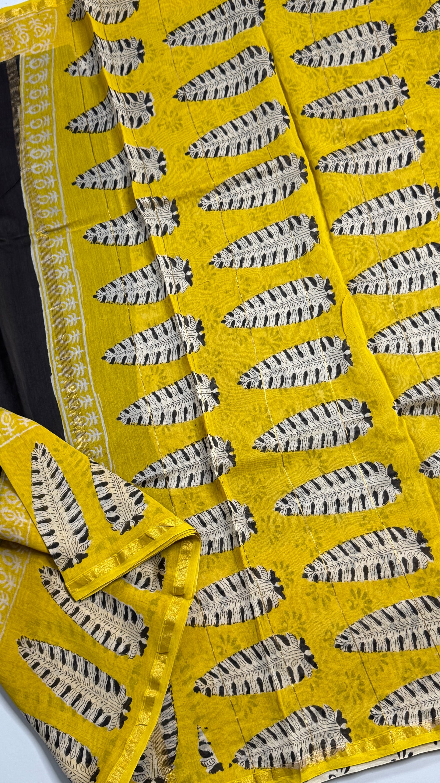 Block Printed Chanderi Silk Saree