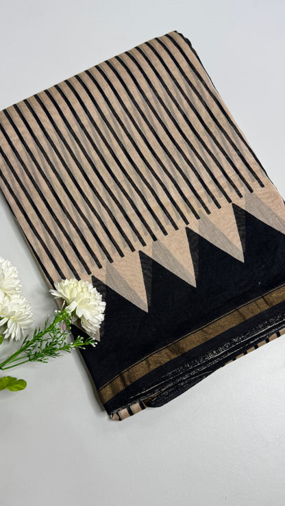 Block Printed Chanderi Silk Saree