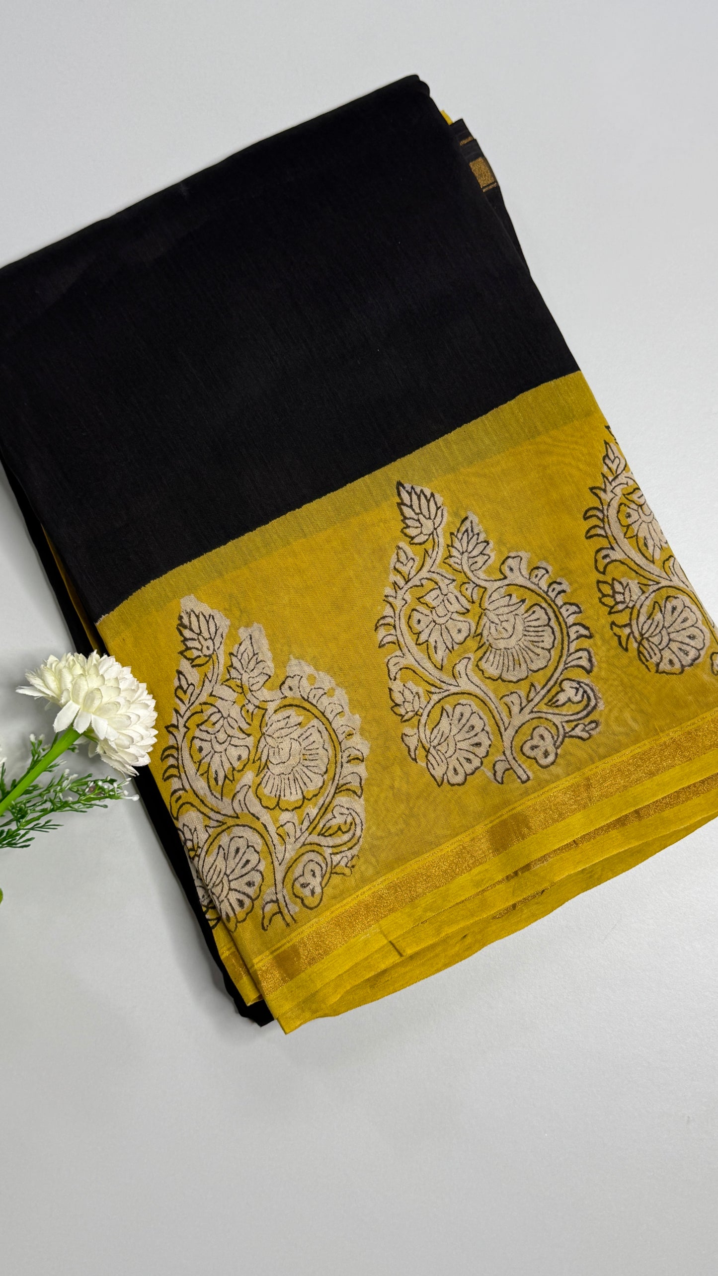 Block Printed Chanderi Silk Saree