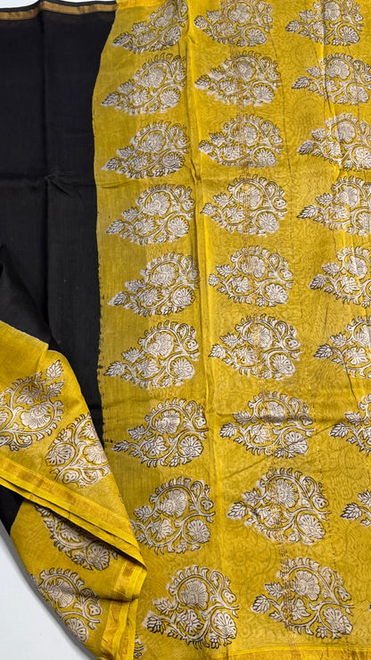 Block Printed Chanderi Silk Saree