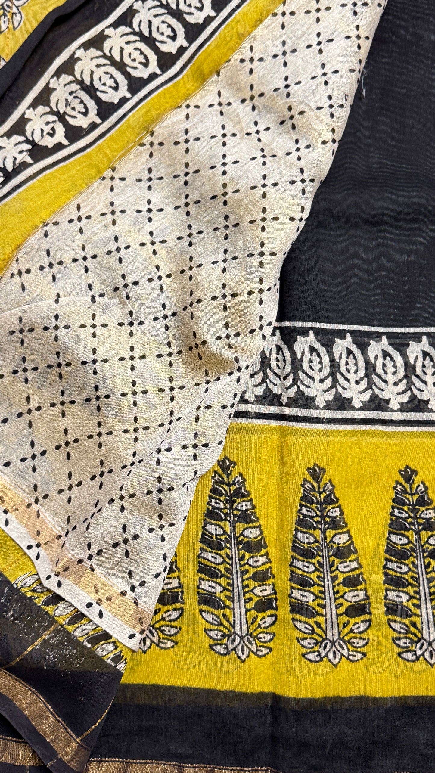 Block Printed Chanderi Silk Saree