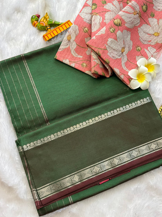 Semi Mangalgiri Silk Saree