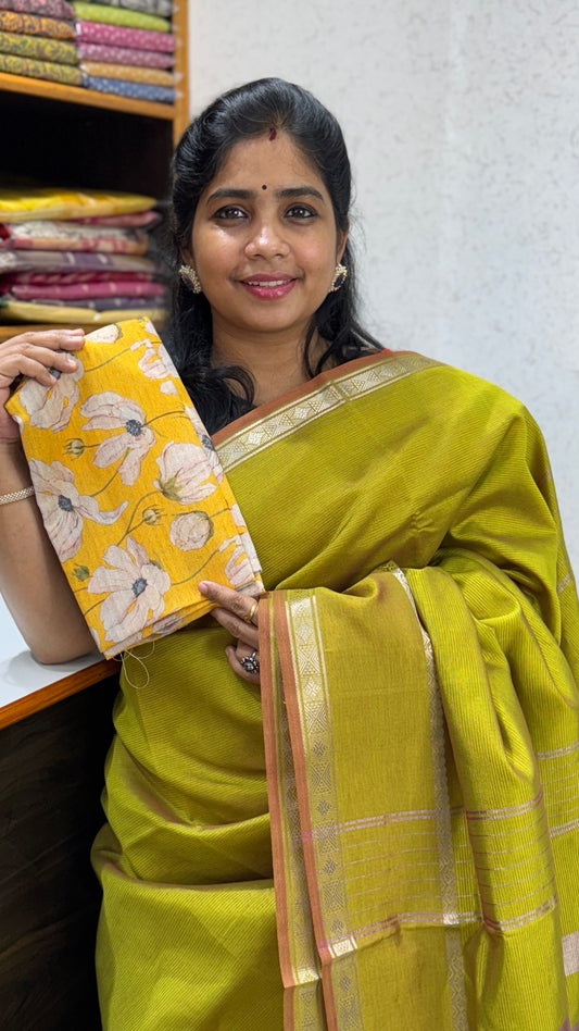 Semi Mangalgiri Silk Saree