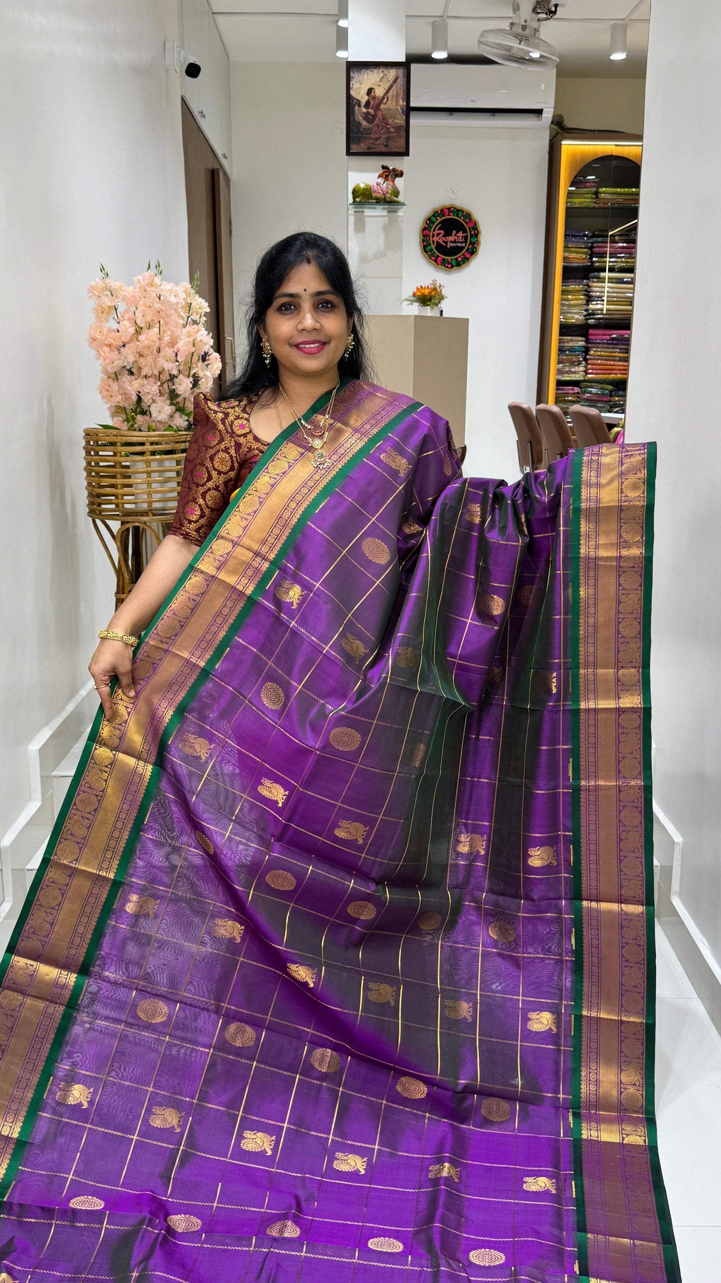 Mayil & Chakram Butta Pure Silk Cotton Saree