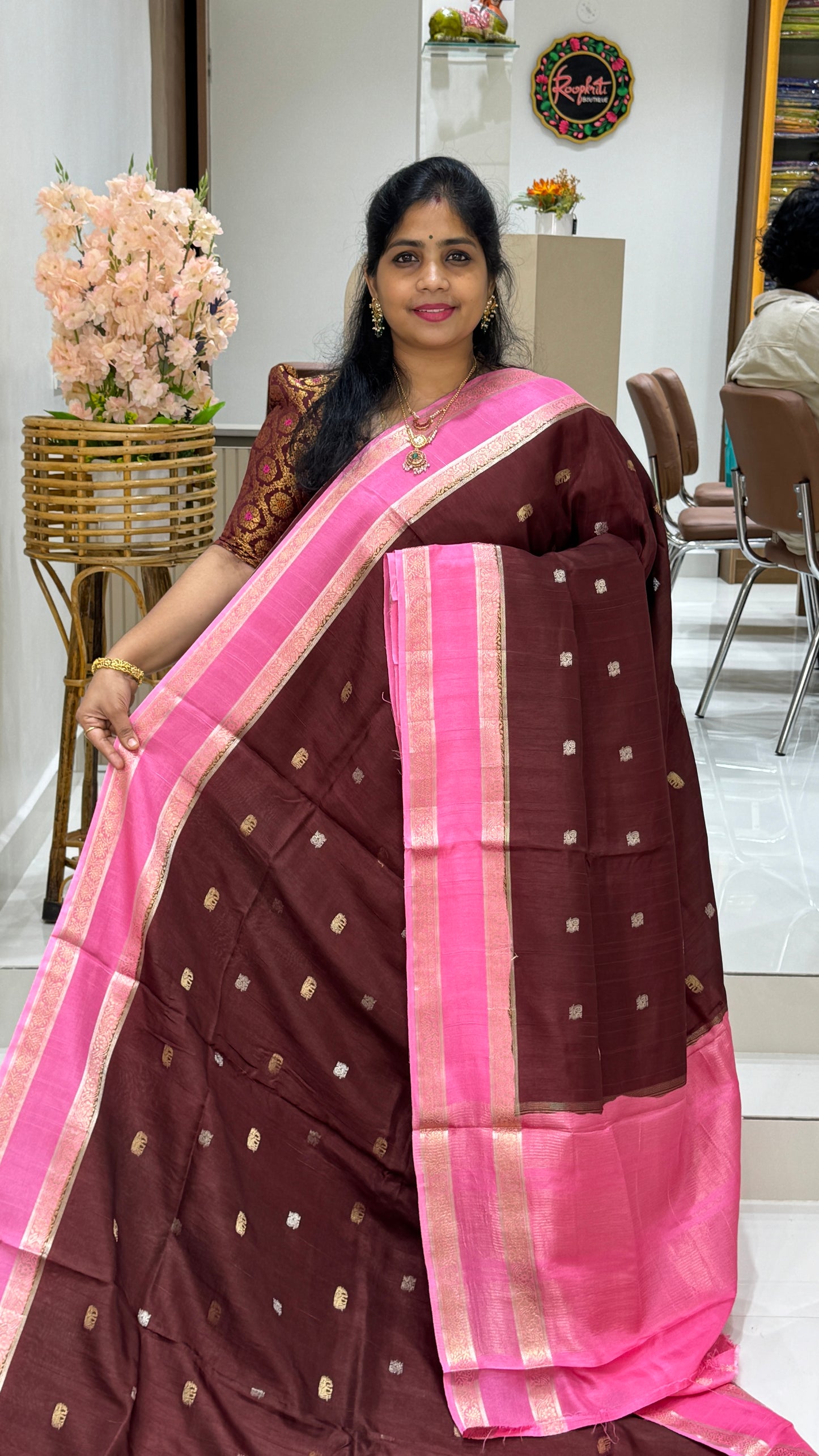 Gap Border Semi Tussar Saree