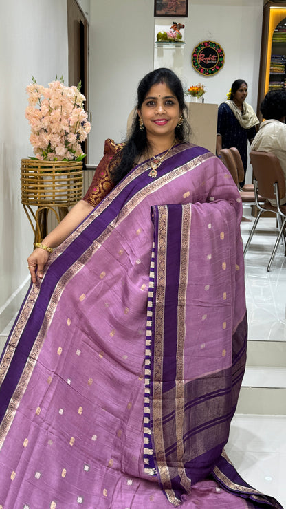 Gap Border Semi Tussar Saree