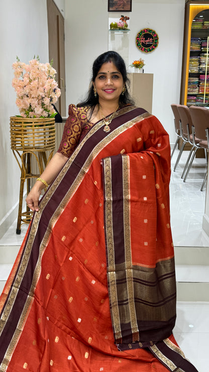Gap Border Semi Tussar Saree