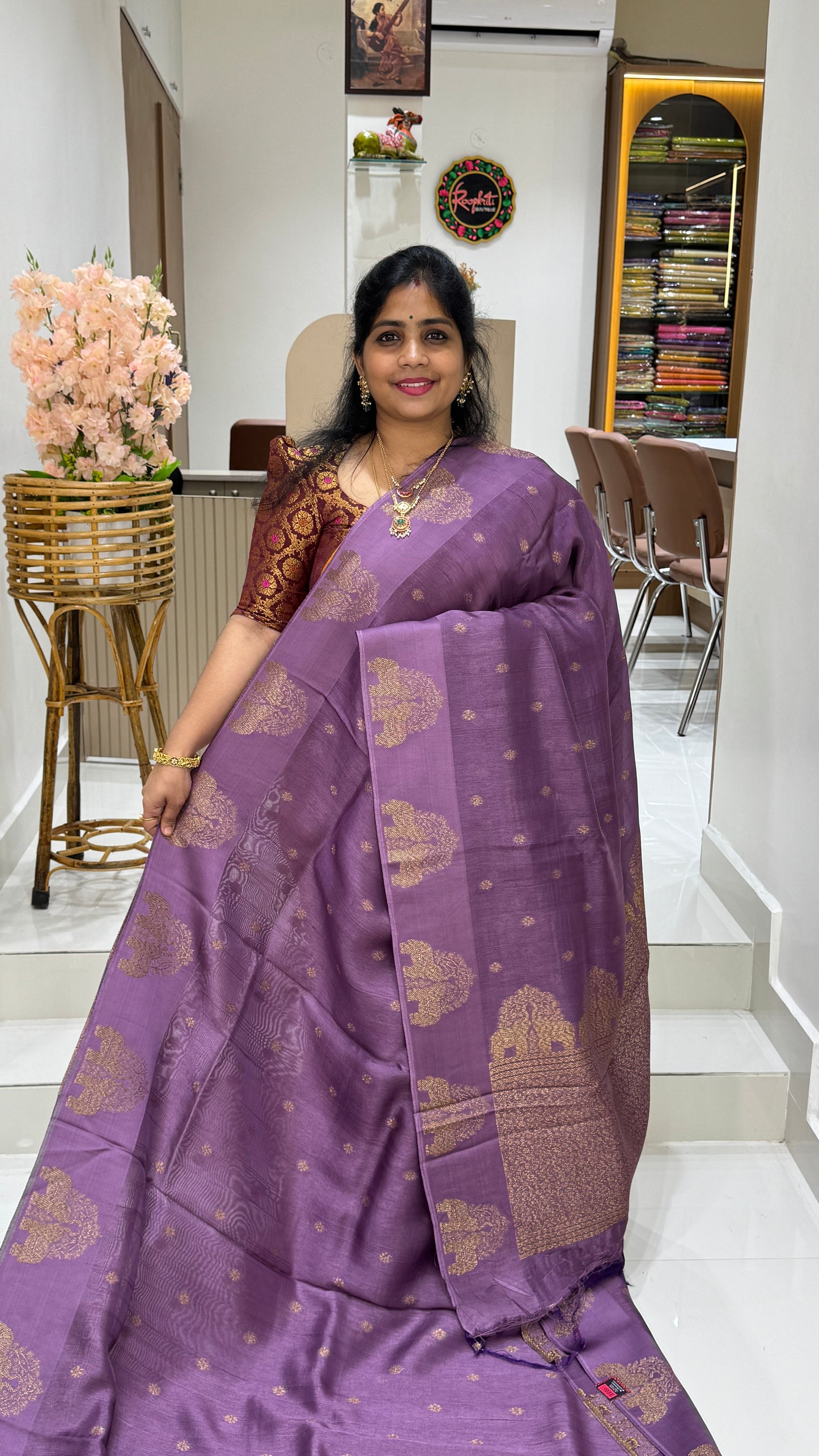 Tussar Georgette Saree with Motifs Embellished Border