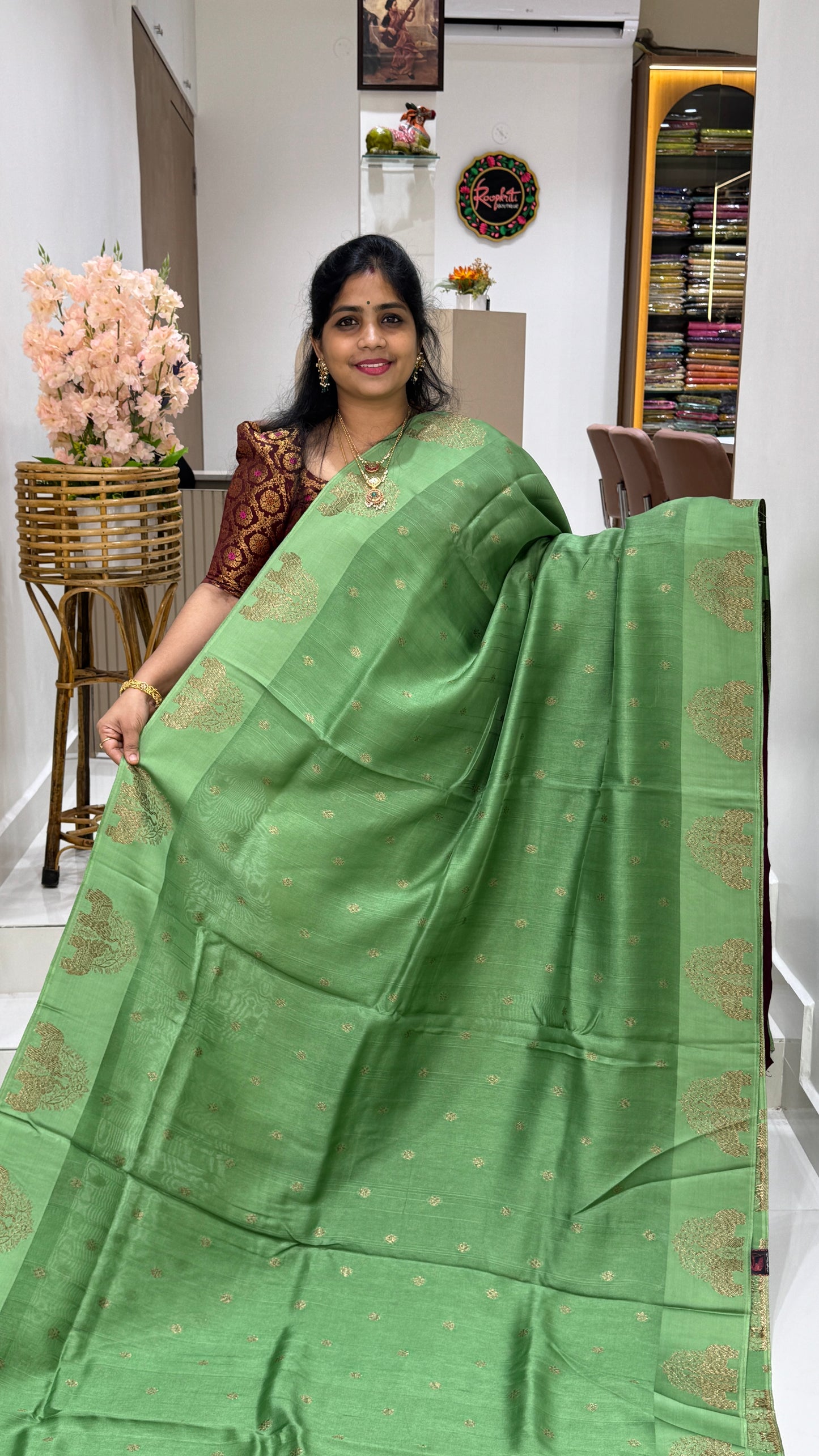 Tussar Georgette Saree with Motifs Embellished Border