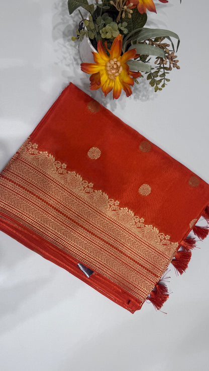 Tussar Georgette Saree with Border