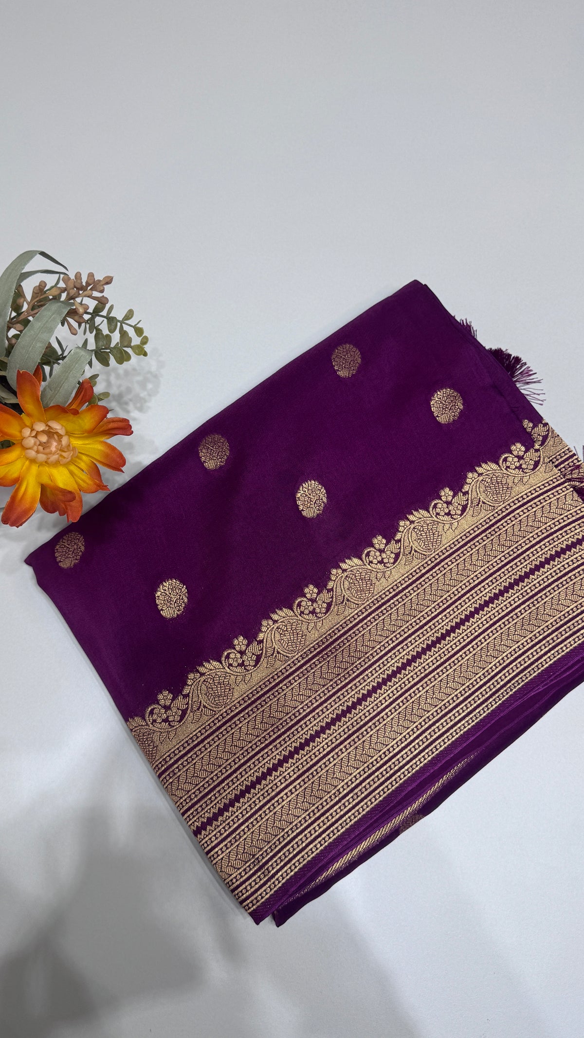 Tussar Georgette Saree with Border