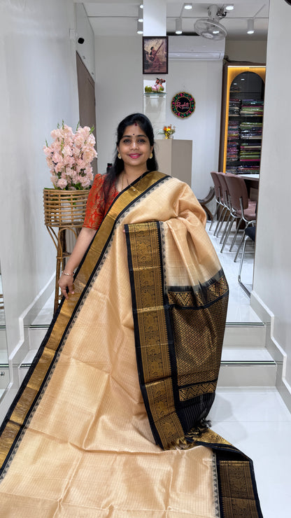 Lakshadeepam Pure Silk Cotton Saree with Korvai Border