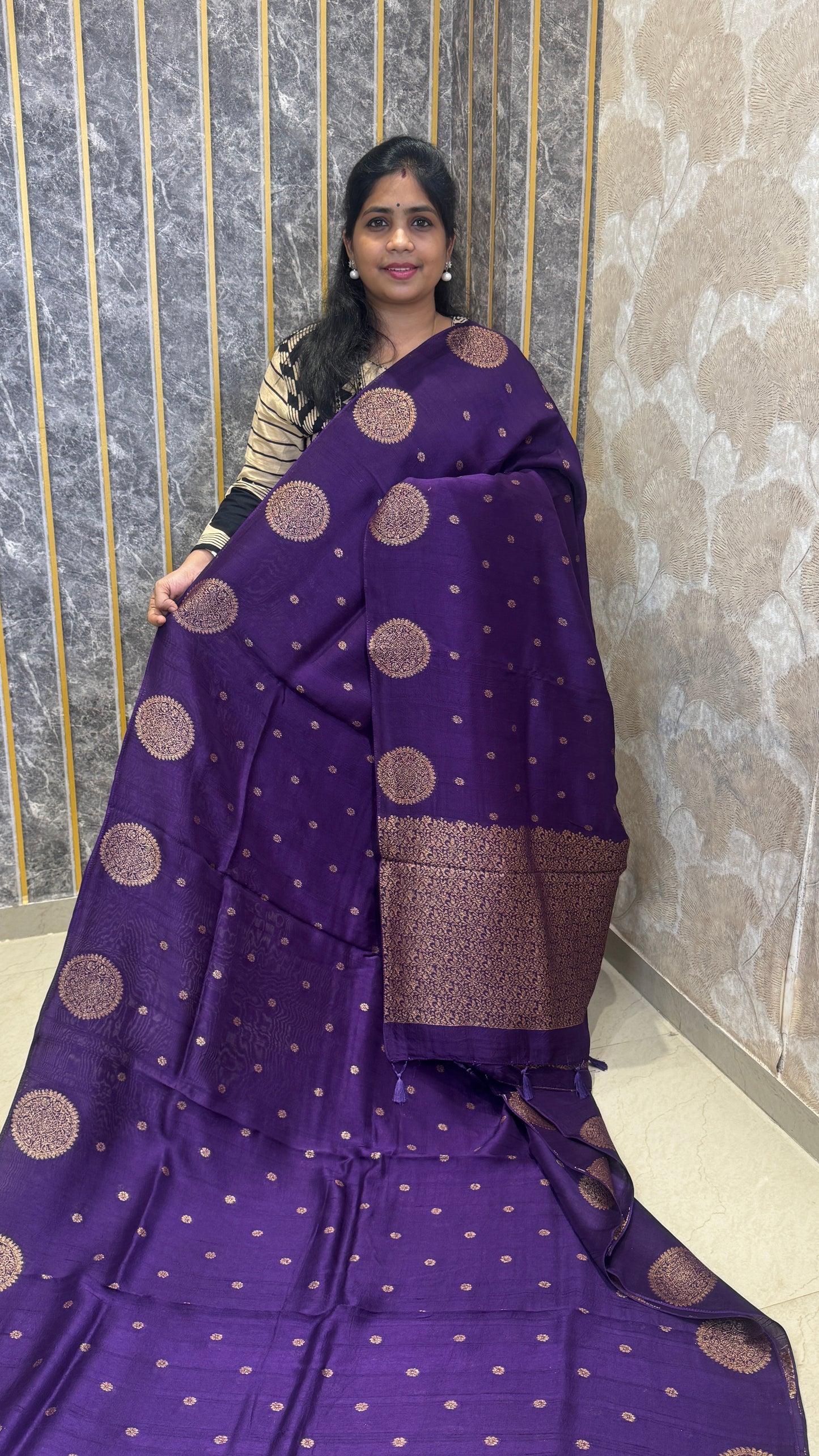 Tussar Georgette Saree with Motifs Border