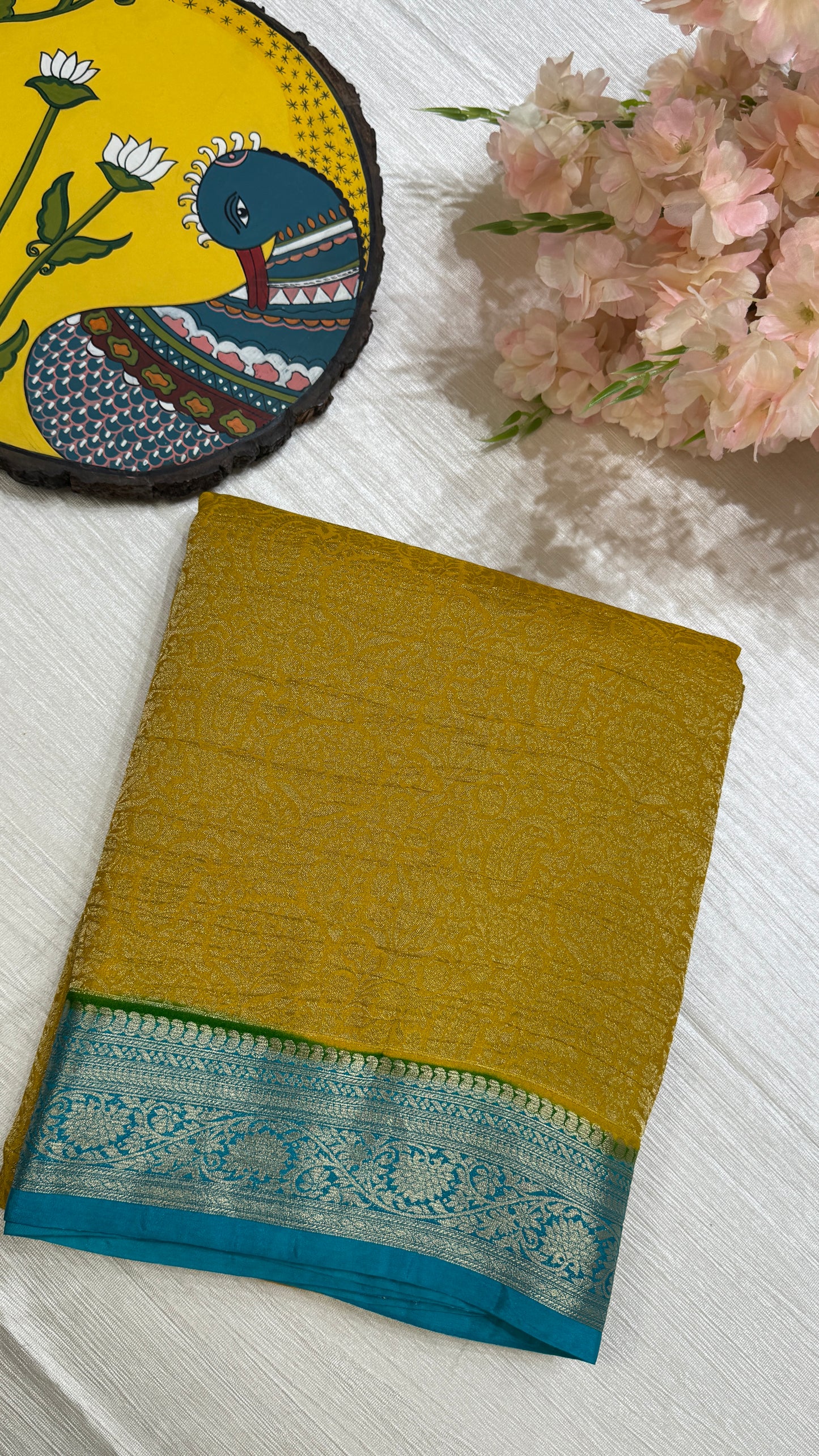 Banaras Wrinkle Geogrette Saree