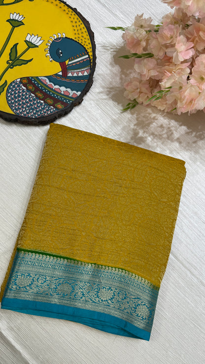 Banaras Wrinkle Geogrette Saree