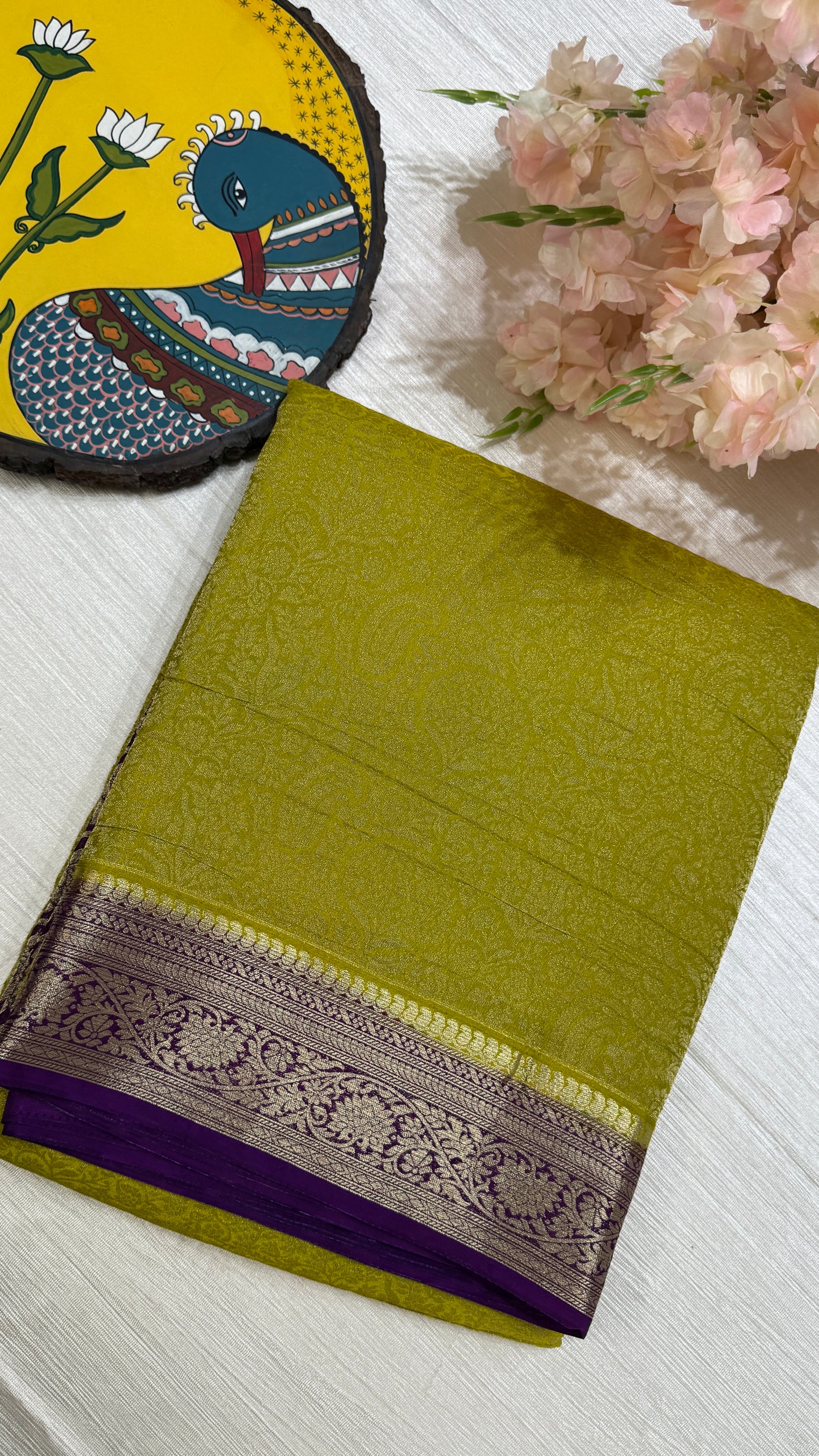 Banaras Wrinkle Geogrette Saree