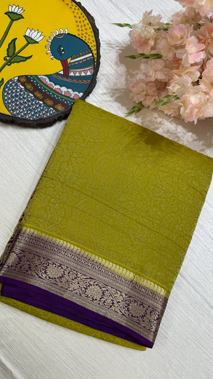 Banaras Wrinkle Geogrette Saree