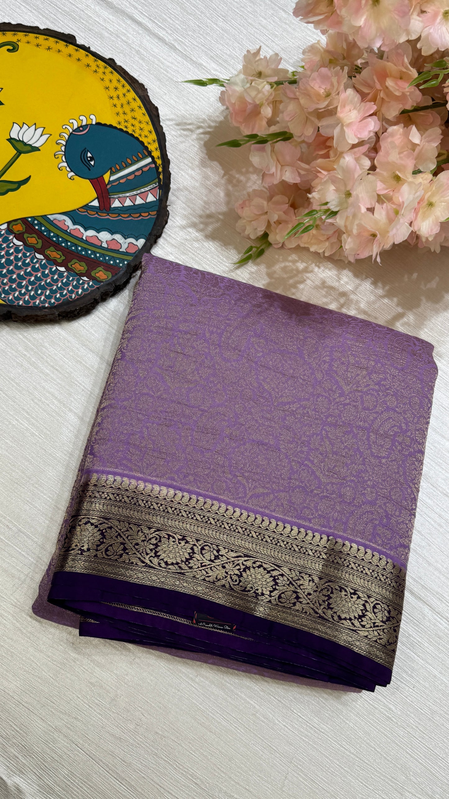 Banaras Wrinkle Geogrette Saree