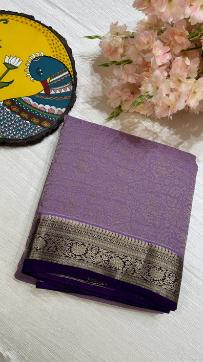 Banaras Wrinkle Geogrette Saree