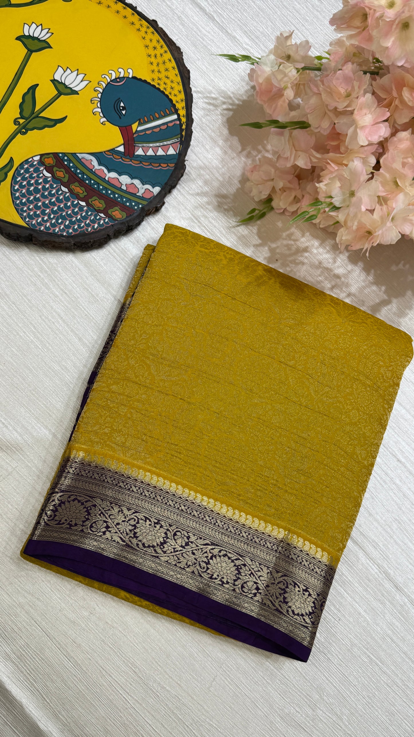 Banaras Wrinkle Geogrette Saree