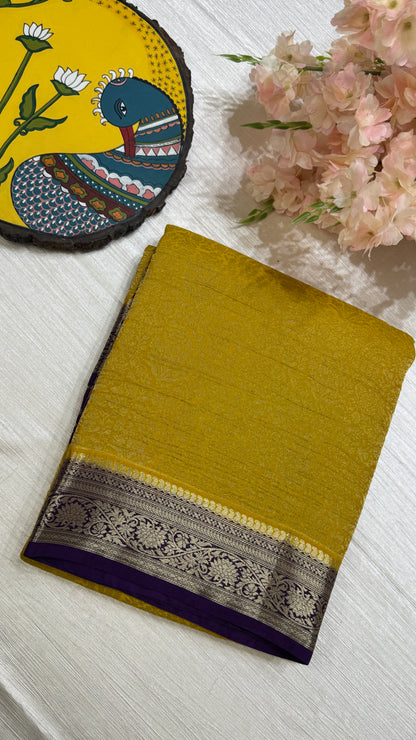 Banaras Wrinkle Geogrette Saree