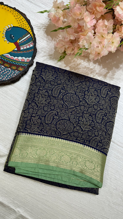 Banaras Wrinkle Geogrette Saree
