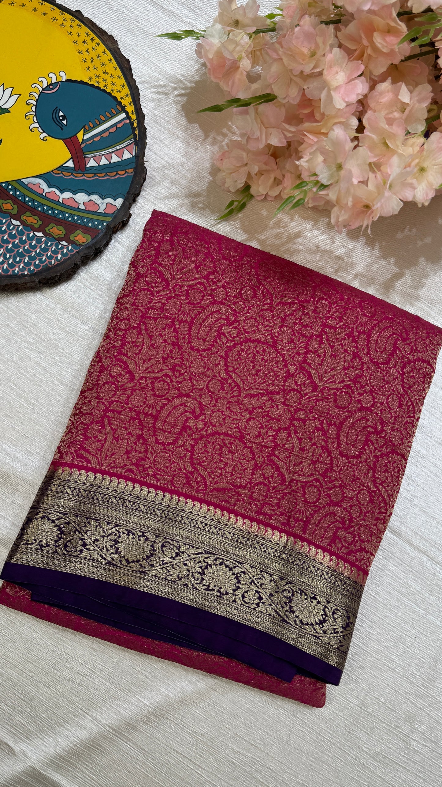 Banaras Wrinkle Geogrette Saree