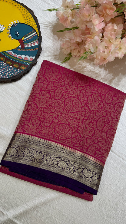 Banaras Wrinkle Geogrette Saree