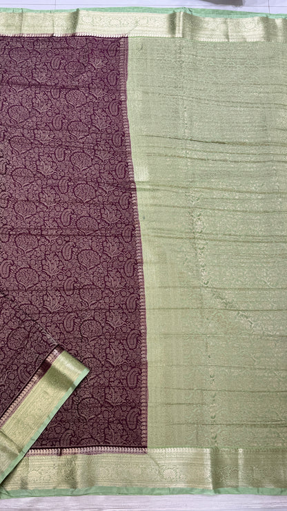 Banaras Wrinkle Geogrette Saree