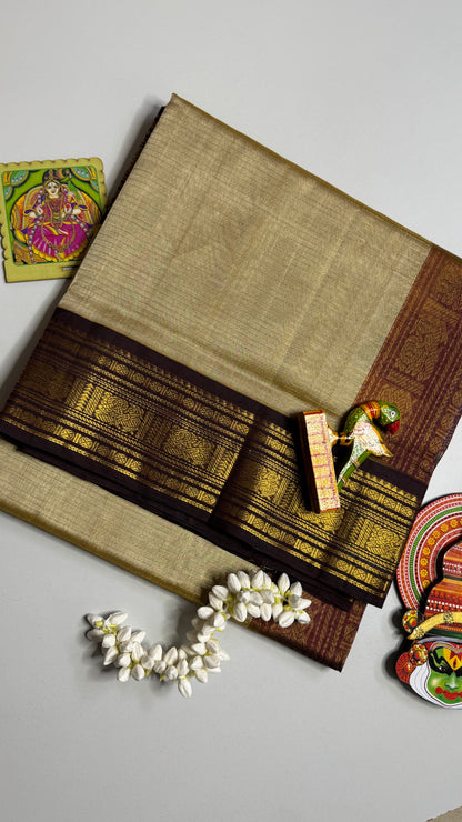 Vairoosi Pure Silk Cotton Saree with Korvai Border