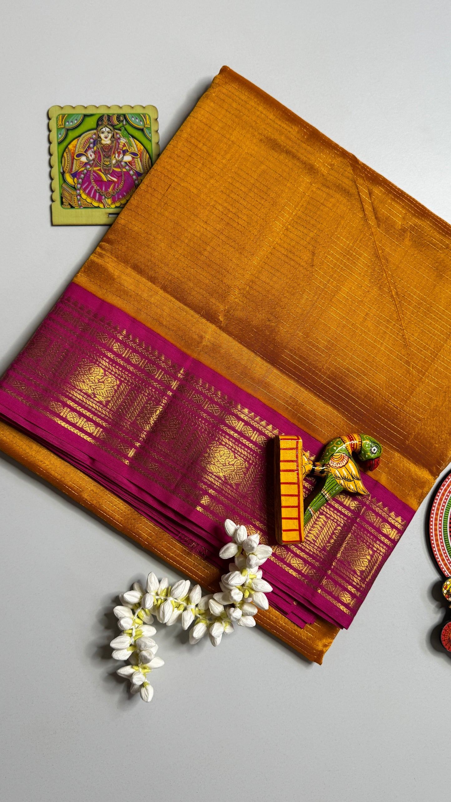 Vairoosi Pure Silk Cotton Saree with Korvai Border