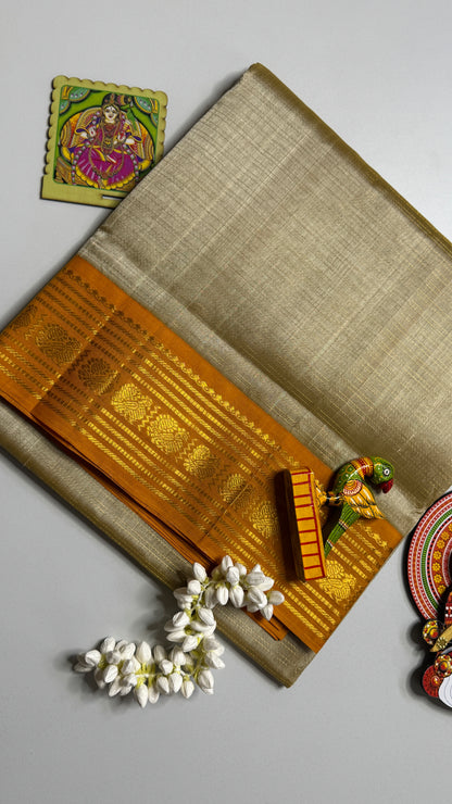 Vairoosi Pure Silk Cotton Saree with Korvai Border