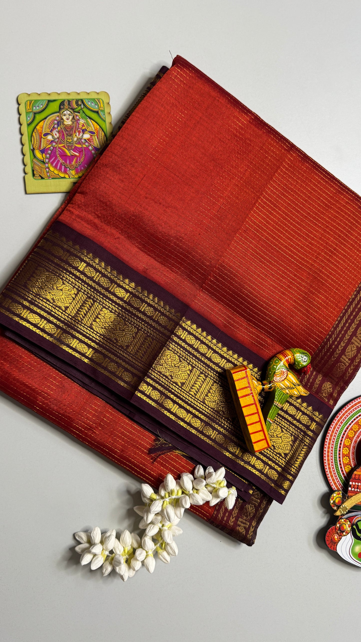 Vairoosi Pure Silk Cotton Saree with Korvai Border