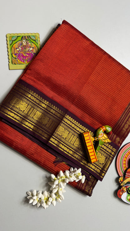 Vairoosi Pure Silk Cotton Saree with Korvai Border