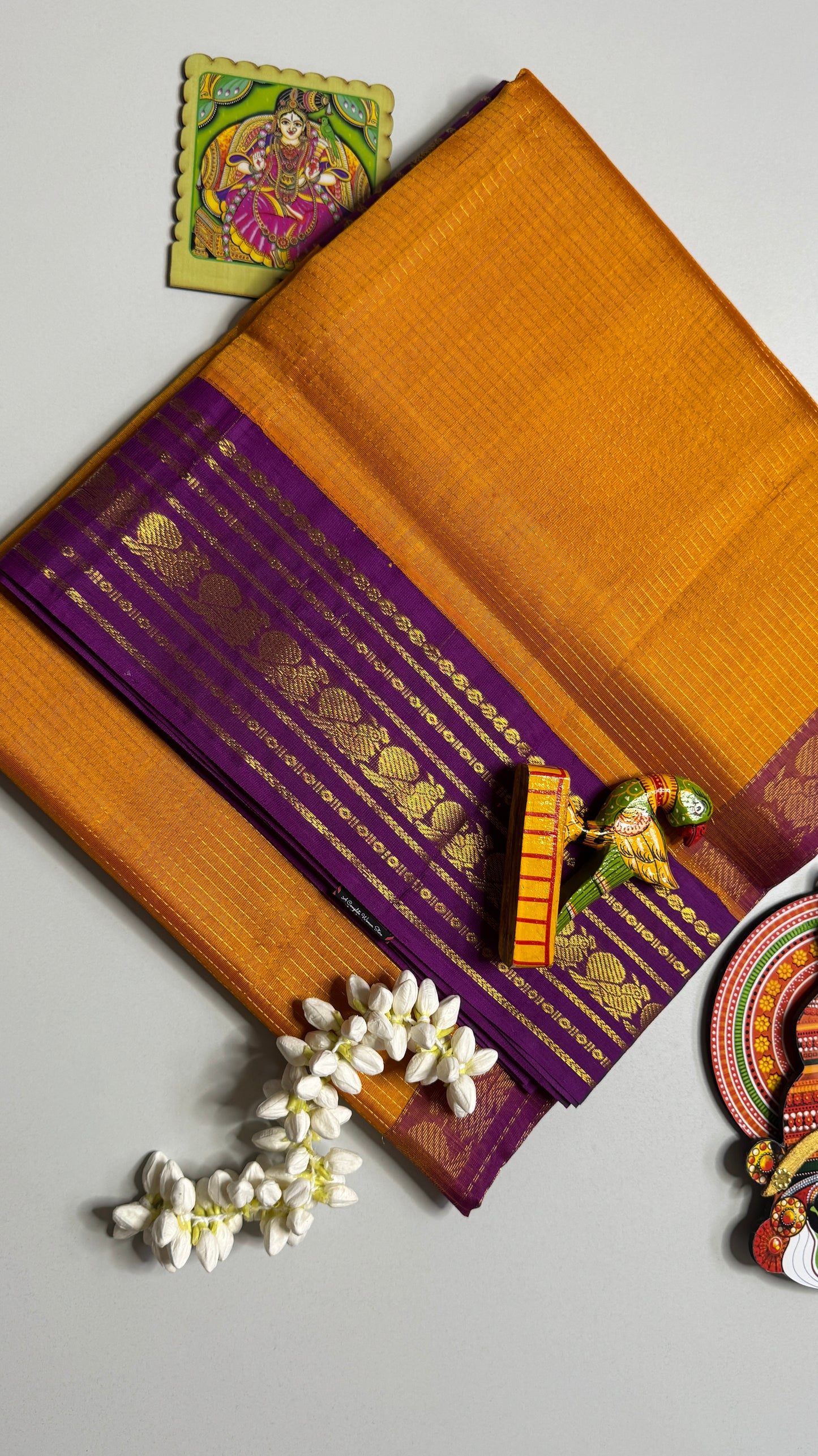 Vairoosi Pure Silk Cotton Saree with Korvai Border