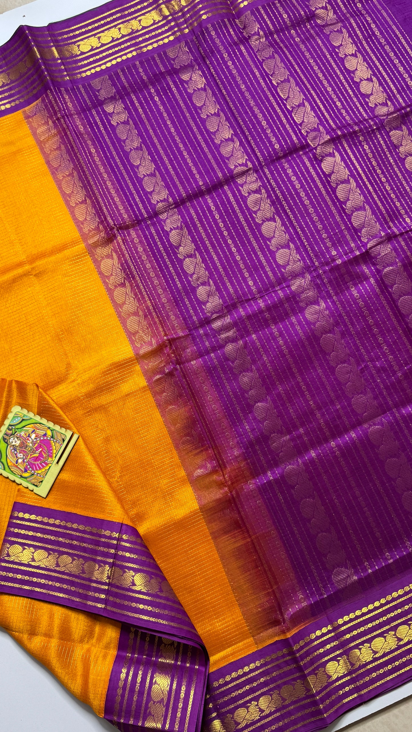 Vairoosi Pure Silk Cotton Saree with Korvai Border