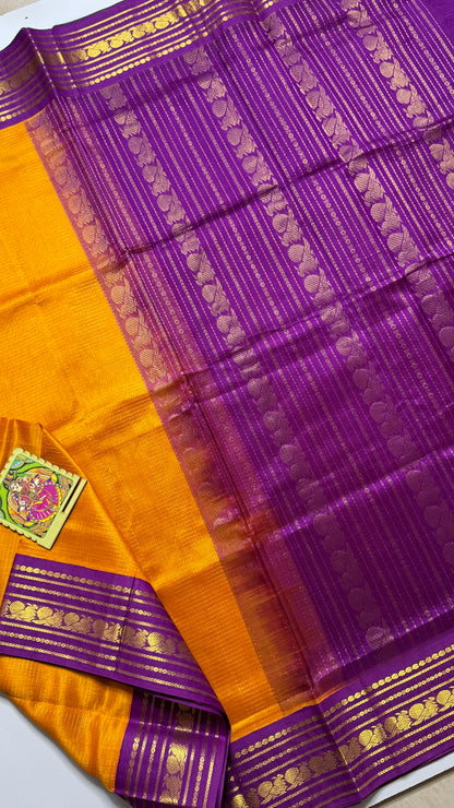 Vairoosi Pure Silk Cotton Saree with Korvai Border