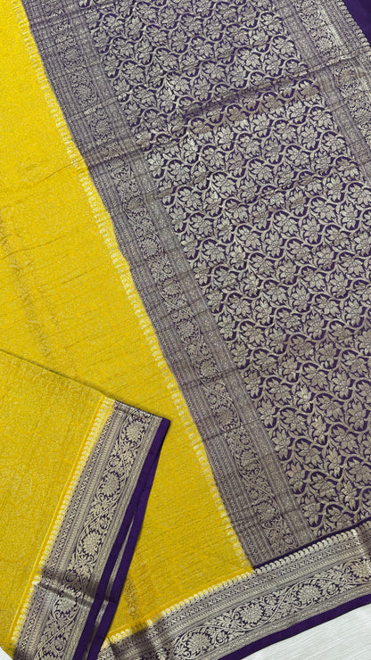 Banaras Wrinkle Geogrette Saree