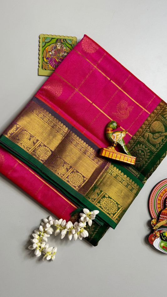 Mayil & Chakram Butta Pure Silk Cotton Saree