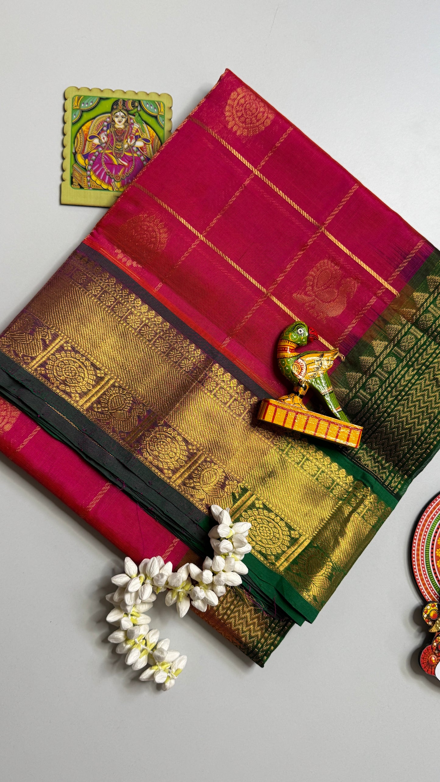 Mayil & Chakram Butta Pure Silk Cotton Saree