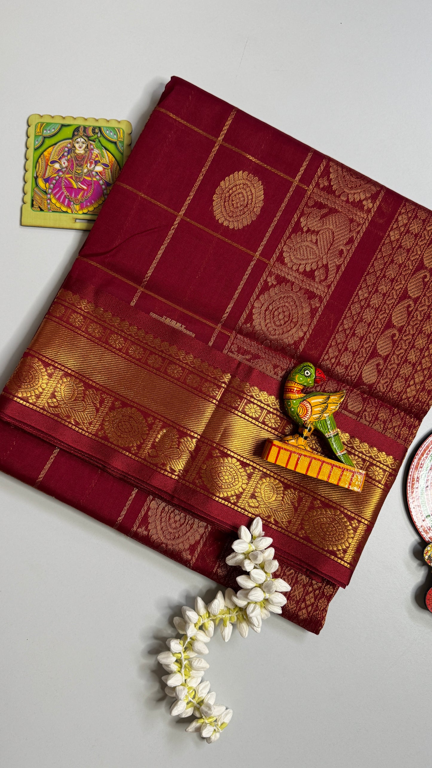 Mayil & Chakram Butta Pure Silk Cotton Saree