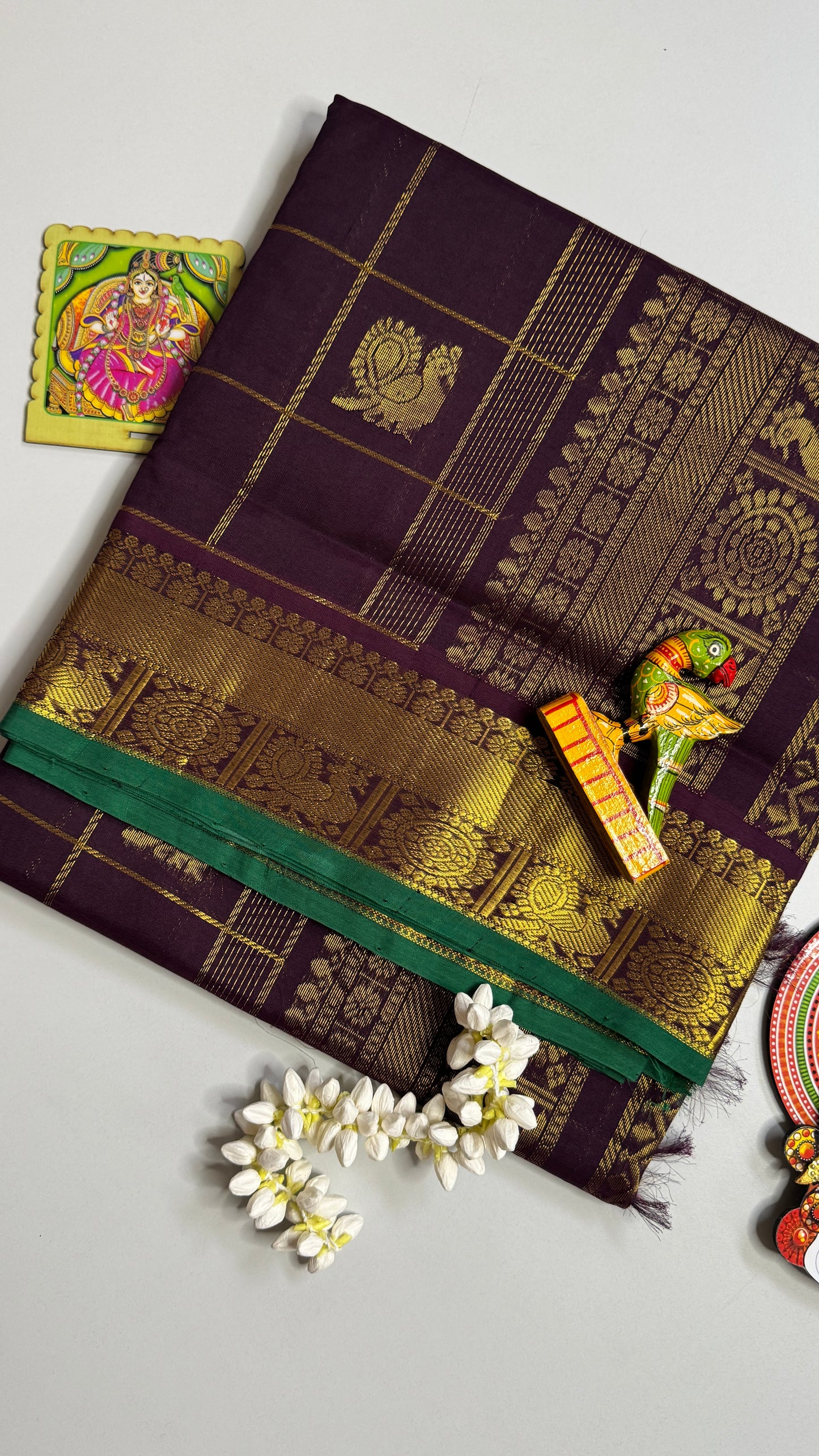 Mayil & Chakram Butta Pure Silk Cotton Saree