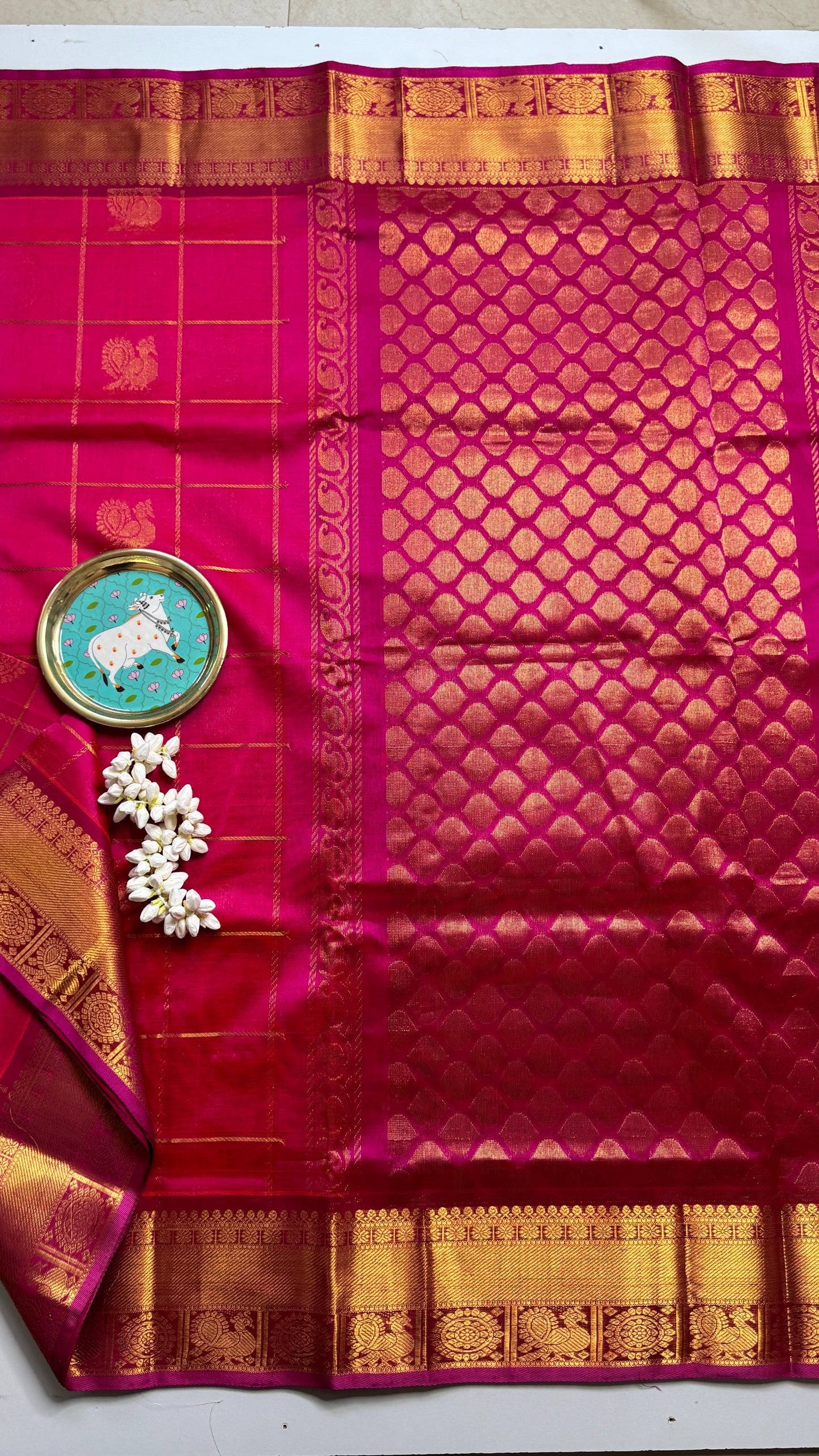 Mayil & Chakram Butta Pure Silk Cotton Saree