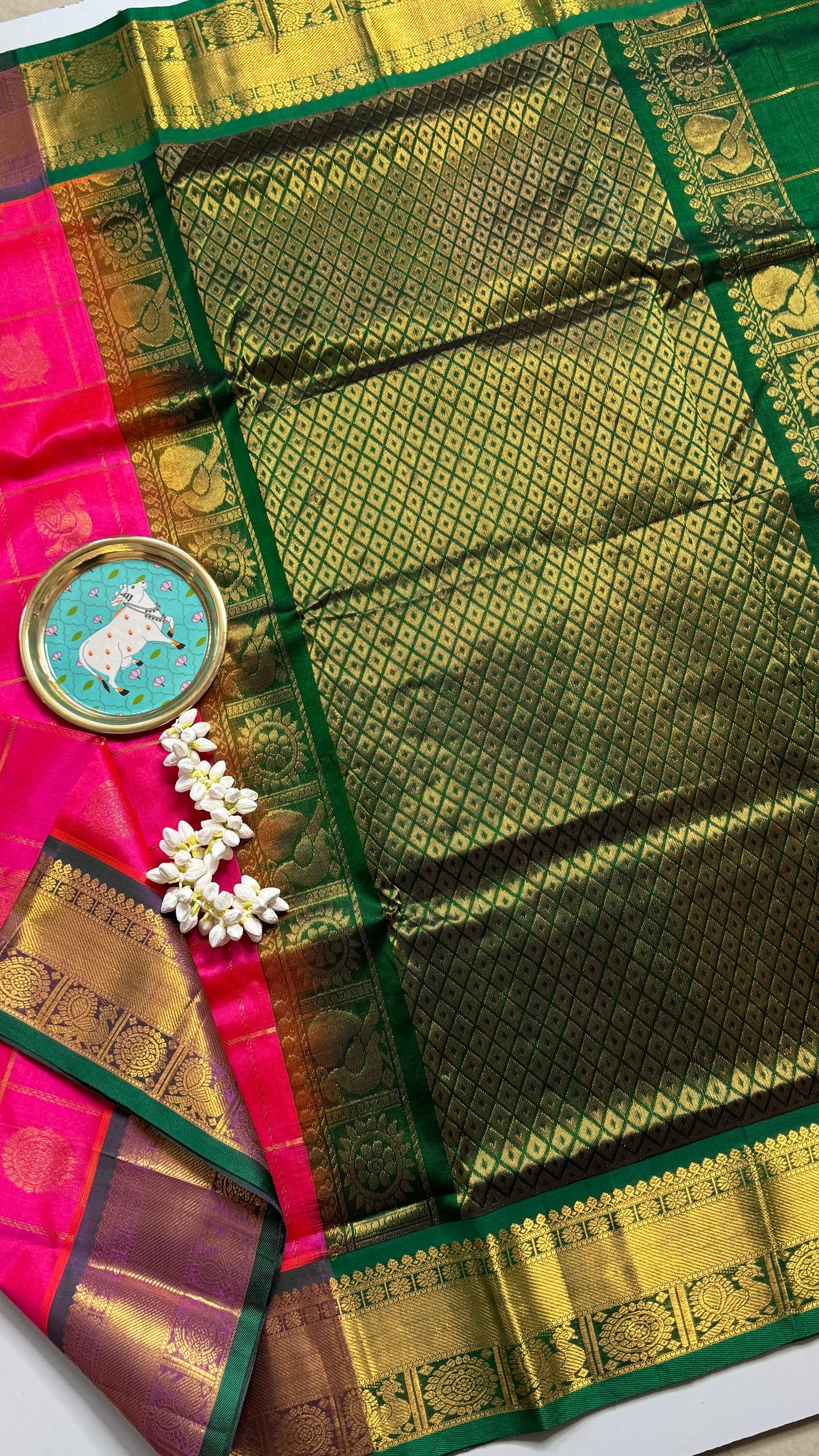Mayil & Chakram Butta Pure Silk Cotton Saree